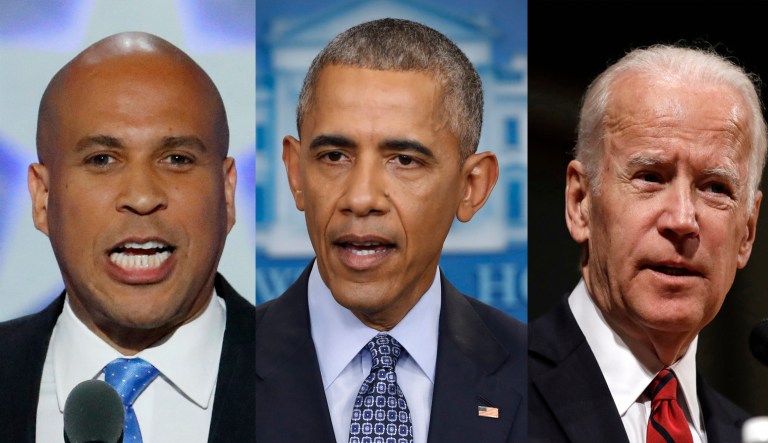 Cory Booker, Barack Obama, Joe Biden