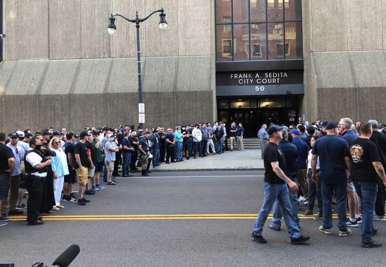 Democrats: GOP reaction to Trump tweet about cop shoving protester ‘a disgrace’