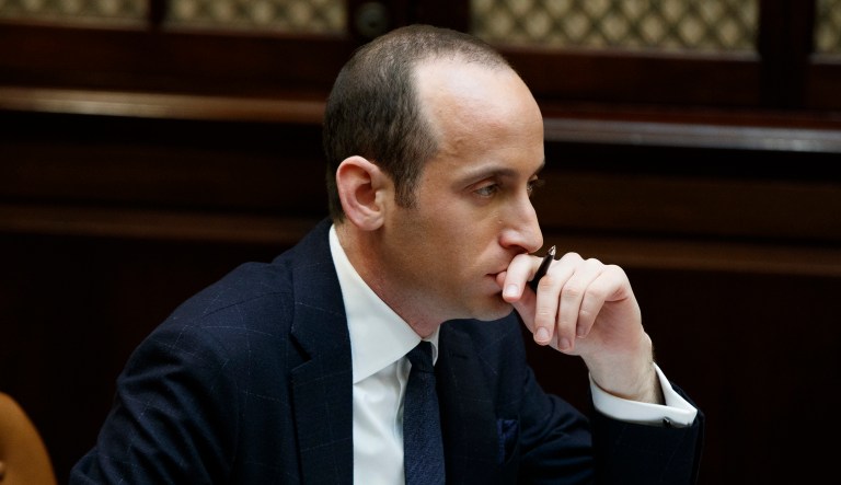 Stephen Miller, a senior adviser to President Trump, has been interviewed by special counsel Robert Mueller's team as part of the ongoing probe into Russian interference in the 2016 election. Miller is the highest level White House aide to have been interviewed by Mueller's team. (AP Photo/Evan Vucci)