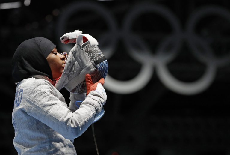 If the ultimate goal is to normalize thinks like Olympians competing while wearing hijabs, calling so much attention to this information is probably not the way to go. (AP Photo)