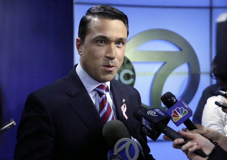 Rep. Michael Grimm has been accused of violating federal campaign finance laws by soliciting, and accepting, prohibited campaign contributions and filing false campaign finance reports. (AP Photo/Richard Drew)
