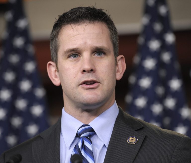 In this Dec. 19, 2011 file photo, Rep. Adam Kinzinger, R-Ill., speaks during a news conference on Capitol Hill in Washington. Kinzinger is running against U.S Rep. Don Manzullo in Illinois' 16th Congressional district in the March 20, 2012. (AP Photo/Susan Walsh)