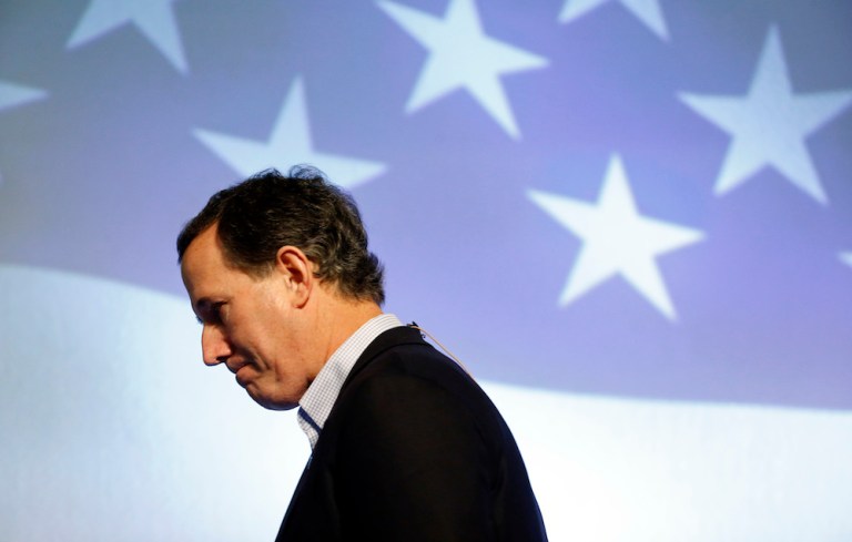 Should Santorum announce, it would come two days after he won 1 one percent of support in the Iowa caucuses. (AP Photo/Patrick Semansky)