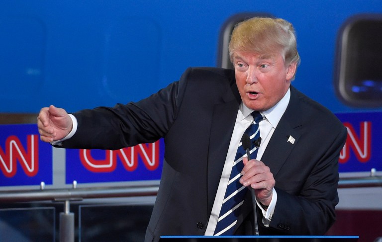 Donald Trump survived a dozen primary debates by sniping at his opponents in ways that were unusual for a leading presidential candidate. (AP Photo/Mark J. Terrill)