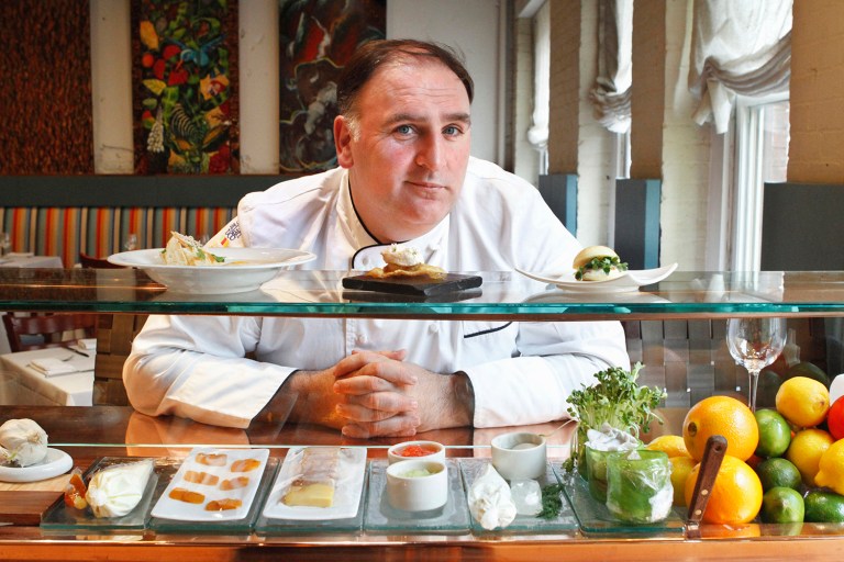 Celebrity chef Jose Andres was slapped with a $10 million breach-of-contract lawsuit after he backed out of opening a restaurant in Donald Trump's luxury D.C. hotel. (AP Photo/Jacquelyn Martin, FILE)