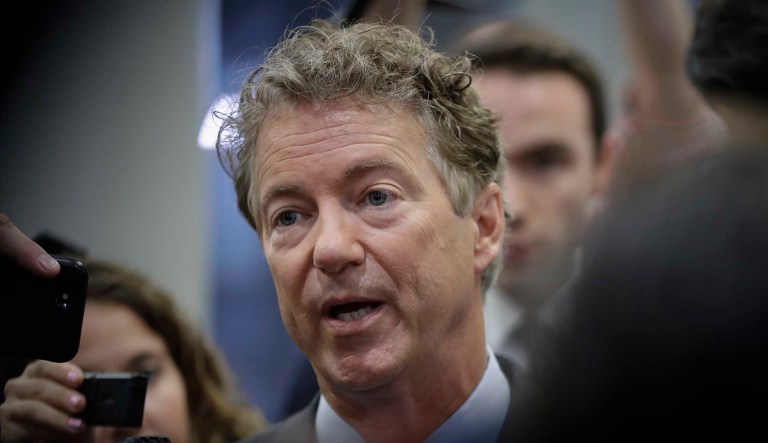 Seven of the men's neighbors said Sen. Rand Paul has always maintained his lawn and cast doubt on the attack, which happened last Friday, being the result of a landscaping issue. (AP Photo/J. Scott Applewhite)