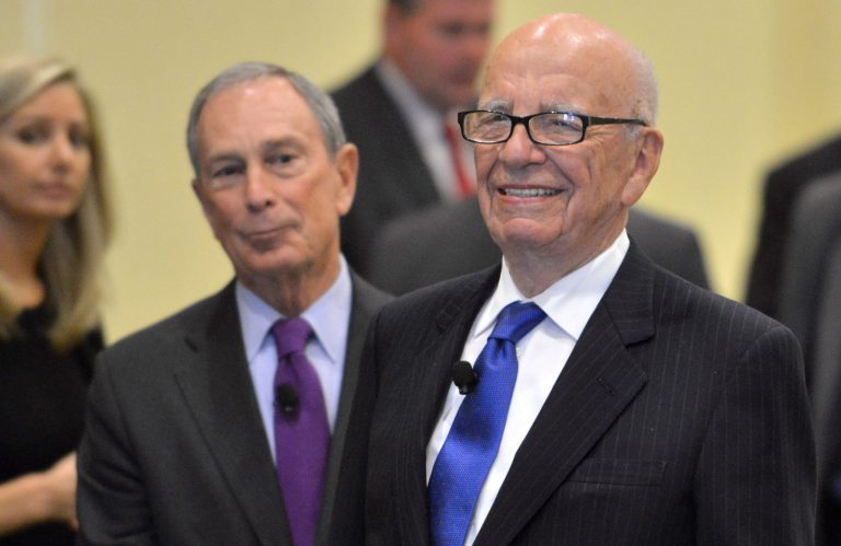 In a message Sunday night on social media, Rupert Murdoch endorsed Michael Bloomberg, an independent, as the 