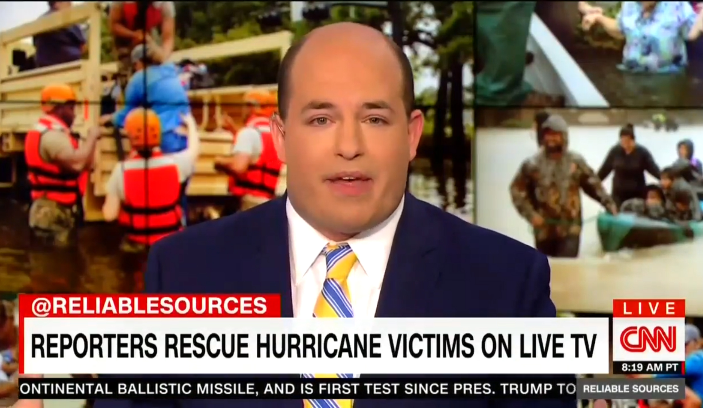 Watch: CNN’s Brian Stelter calls Trump ‘wrong and petty’ for swiping at media’s Hurricane Harvey coverage