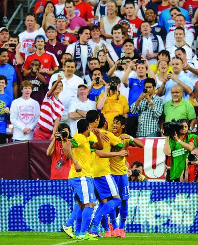 Nick Wass/AP
Brazil's Neymar scored in the first half against the U.S. on Wednesday at FedEx Field.