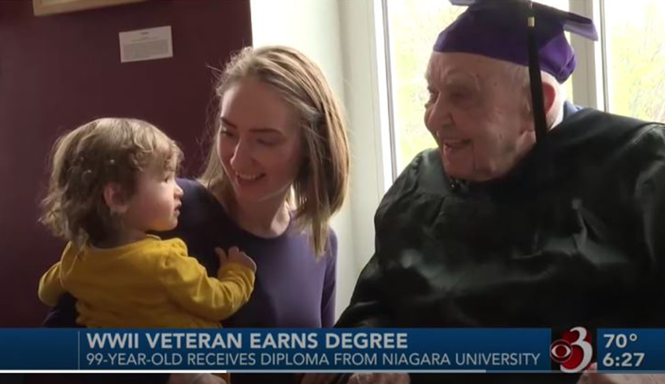 World War II veteran receives diploma more than 70 years after being drafted
