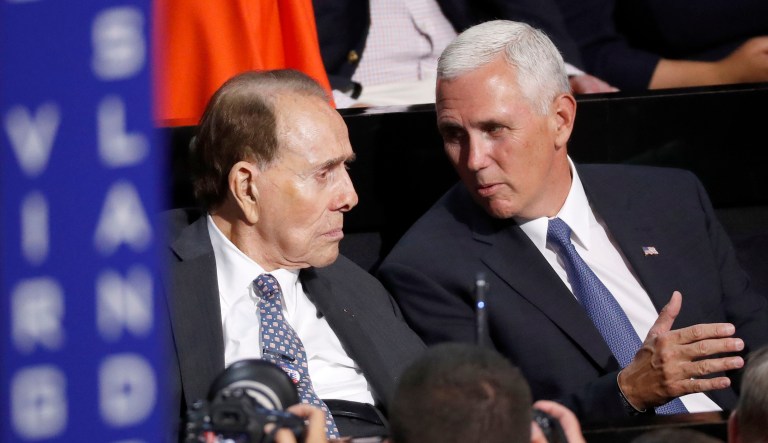 Bob Dole is a war hero, a politician, and soon he will be a Congressional Gold Medal winner. The elder Republican is also a corporate lobbyist. (AP Photo/Paul Sancya)