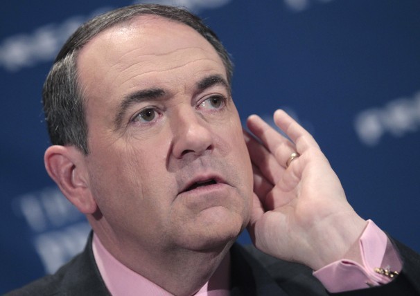 Former Arkansas Gov. Mike Huckabee is listening to supporters of his potential 2016 presidential bid. AP Photo
