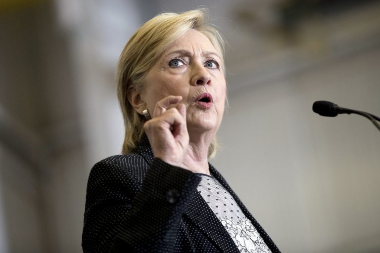 Democratic presidential candidate Hillary Clinton hit Donald Trump and his advisers for embracing a 