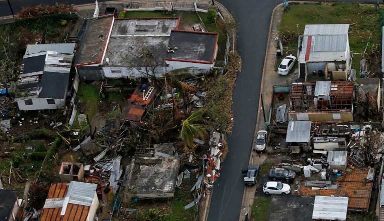 Damaged and destroyed homes are seen in the aftermath of Hurricane Maria in Puerto Rico. The new three-star general heading up recovery efforts Puerto Rico said Friday that the military has not sent enough troops there and is poised to send many more. (AP Photo/Gerald Herbert)
