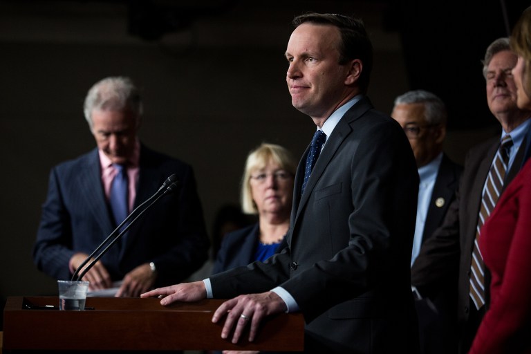 Sen. Chris Murphy was not impressed with President Trump's display of urgency about the threat of North Korea's nuclear weapons program. (Graeme Jennings/Washington Examiner)