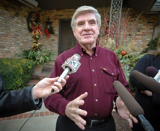 U.S. Sen. Ben Nelson, D-Neb., announces his retirement from the U.S. Senate, Tuesday, Dec. 27, 2011 outside of his home in Omaha, Neb. Nelson said he will retire rather than seek a third term next year, dealing a significant setback to Democratic efforts to maintain control of the chamber. 