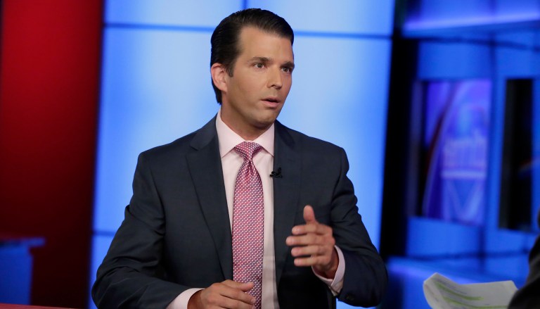 Trump Jr., President Trump's eldest child, participated in a five-hour close-door interview in September with the Senate Judiciary Committee, another congressional panel investigating Russian interference along with possible collusion between the Trump campaign and the Kremlin. (AP Photo/Richard Drew)