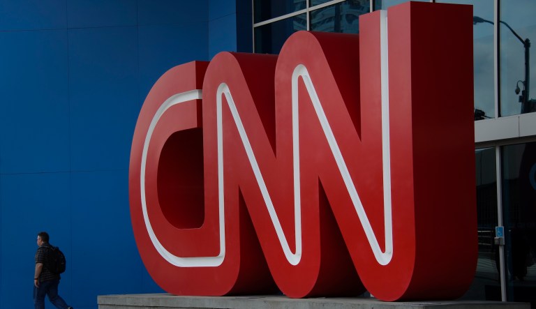 CNN's signage outside its Atlanta headquarters on Aug. 2, 2014.