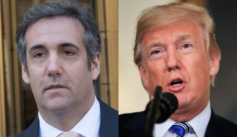 Michael Cohen and President Trump.