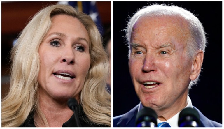 Marjorie Taylor Greene and Joe Biden.