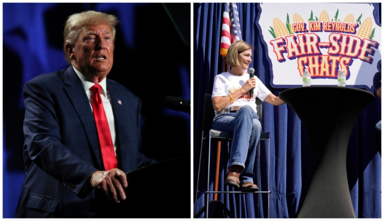 Former President Donald Trump has come under fire for declining to appear with Gov. Kim Reynolds (R-IA) for her 