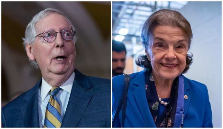 Senate Minority Leader Mitch McConnell (R-KY) and Sen. Dianne Feinstein (D-CA)
