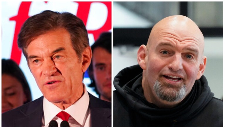From left to right: 2022 Senate candidates Mehmet Oz (R-PA) and Lt. Gov. John Fetterman (D-PA).