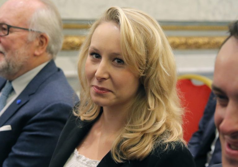 Far-right National Front party regional leader for southeastern France Marion Marion MarÃ©chal-Le Pen attend a media conference in Paris, France, April 29. (AP Photo/Michel Euler)