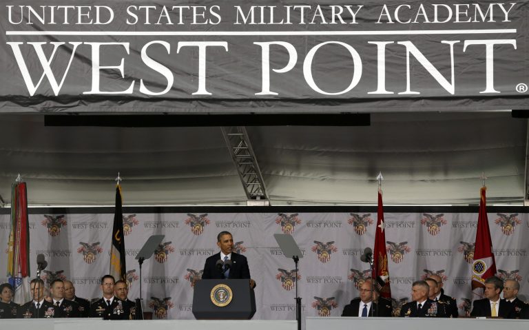 President Obama delivers the commencement address during a graduation and commissioning ceremony at the U.S. Military Academy on May 28 in West Point, N.Y. (AP/Mike Groll)