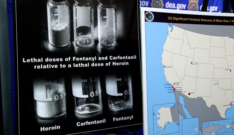 Opioids made up the largest proportion of drug-related deaths. Roughly half of opioid-related deaths were caused by fentanyl, a highly potent opioid that has been described as 50 times stronger than heroin. (AP Photo/Jacquelyn Martin)