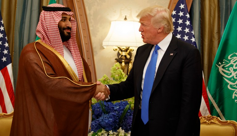 The State Department has approved the possible sale of 44 Terminal High Altitude Area Defense missile launchers to Saudi Arabia, worth up to $15 billion. The sale is part of the $110 billion mega arms deal with Saudi Arabia that President Trump announced during his trip there in May, according to a State Department official. (AP Photo/Evan Vucci)