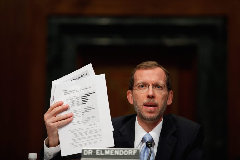 Congressional Budget Office Director Doug Elmendorf testifies before the Senate Budget committee on Capitol Hill November 15, 2011 in Washington, DC. (Photo by Chip Somodevilla/Getty Images)