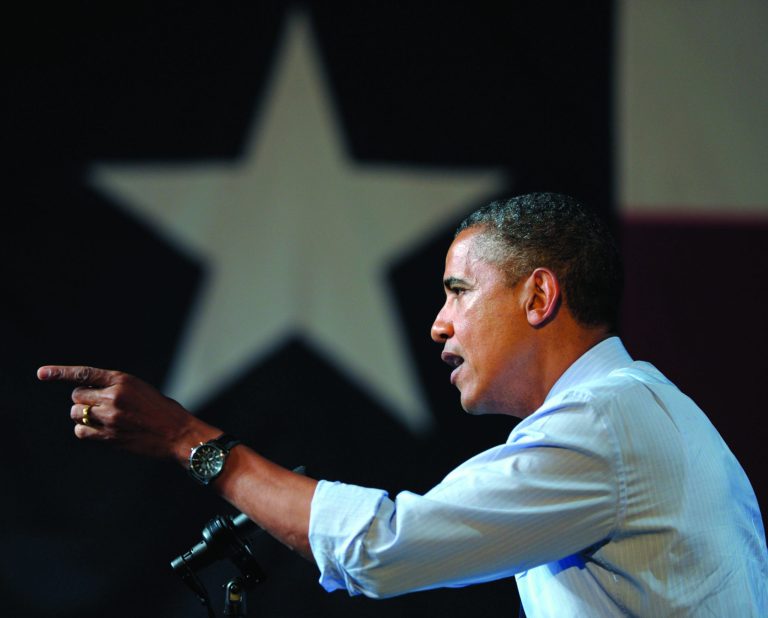 President Barack Obama speaks at a fundraising event at the Austin Music Hall in Austin, Texas on Tuesday. Democrats are concerned his is losing the white vote.  (AP Photo/Susan Walsh)