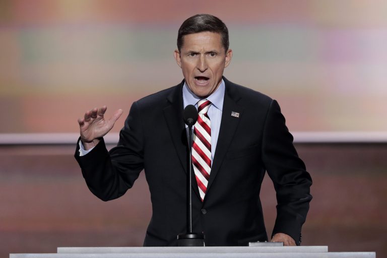 A recommendation for retired Lt. Gen. Michael Flynn's book quickly escalated. (AP Photo/J. Scott Applewhite)