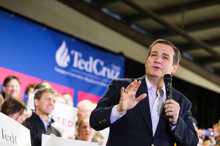 Republican presidential candidate Sen. Ted Cruz says the American people should decide who fills the late Justice Antonin Scalia's seat by voting in the next presidential election. (Shawn Gust/Coeur D'Alene Press via AP)