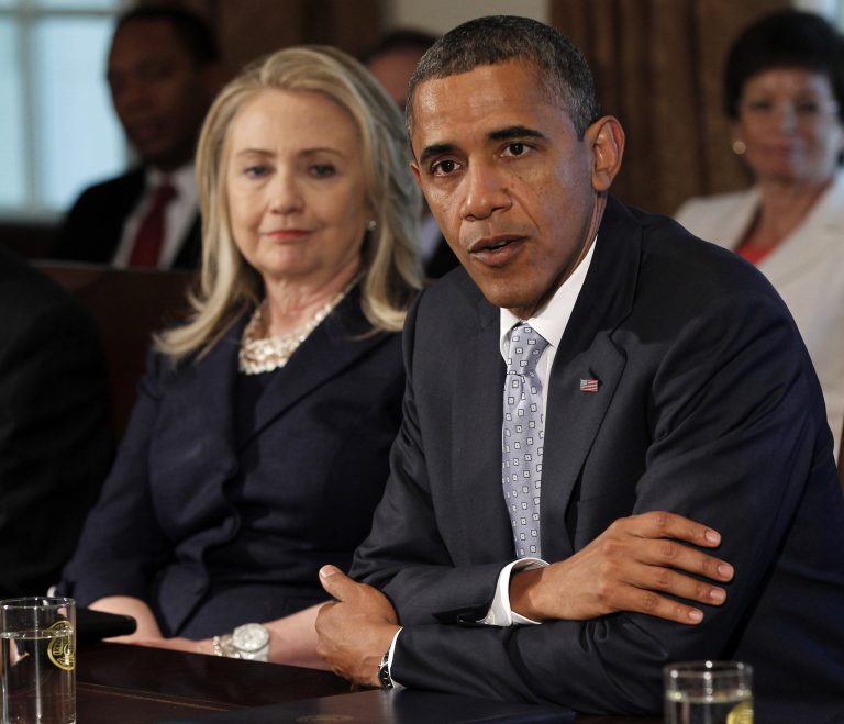 President Obama and Hillary Clinton exchanged emails when the former secretary of state relied exclusively on a private account, the White House said Monday. (AP Photo)