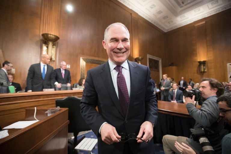 Democrats, environmental groups and some former EPA officials are trying to block Pruitt's nomination. (AP Photo/J. Scott Applewhite)