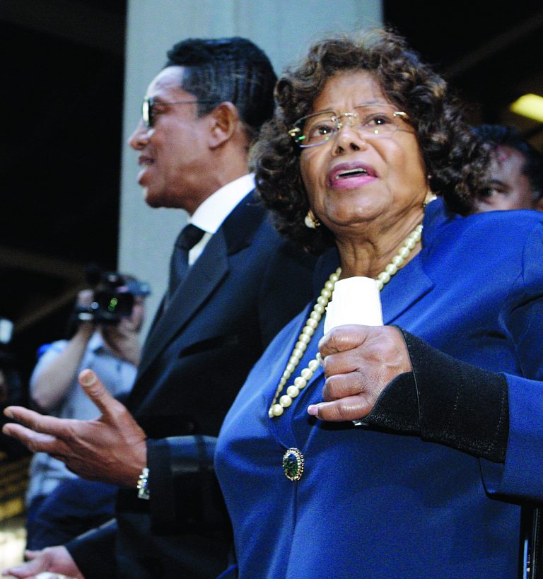 FILE - In this Nov. 29, 2011 photo, Michael Jackson's mother Katherine Jackson and brother Jermaine Jackson leave after the sentencing of Conrad Murray at the Los Angeles Criminal Justice Center. Attorneys for Michael Jackson's estate on Monday, July 30, 2012 acknowledged they limited access to the home shared by the late singer's mother and children in response to a driveway disturbance last week. (AP Photo/Reed Saxon, File)