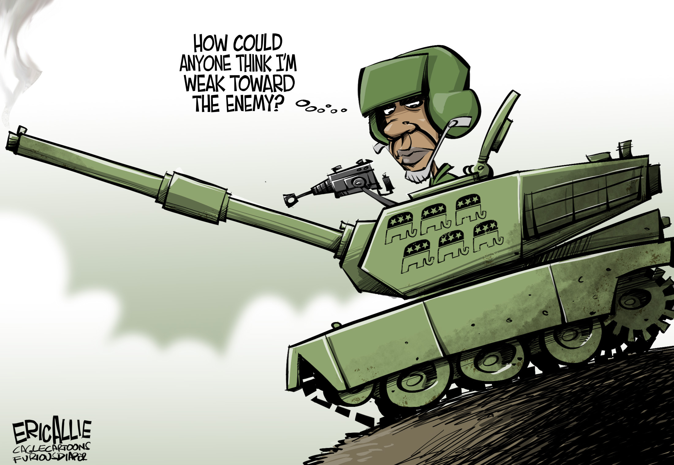 Editorial cartoon: No weakness