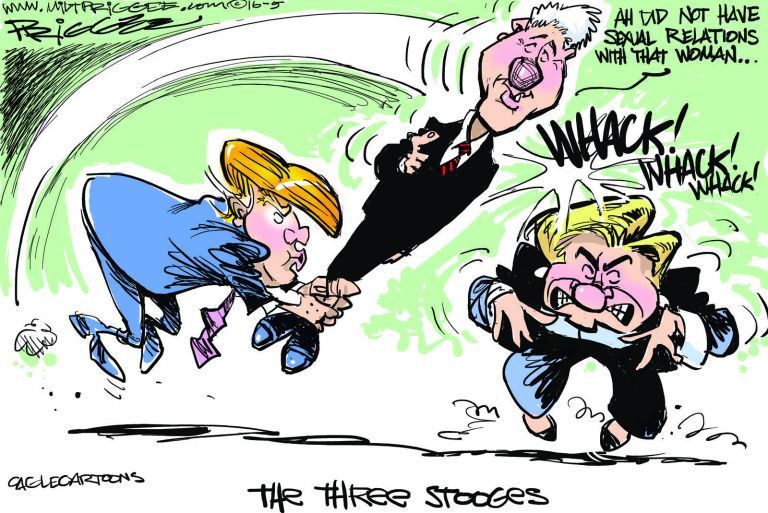 Editorial cartoon: The Three Stooges