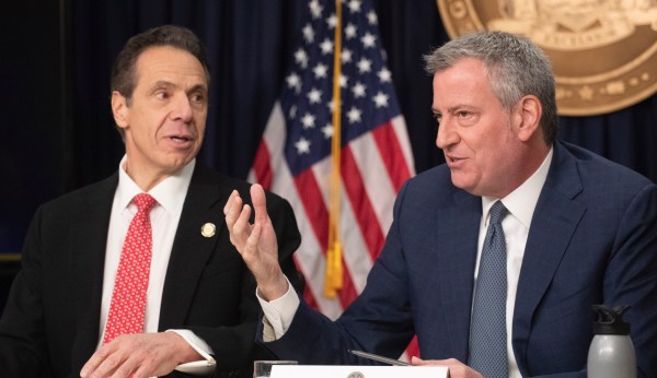 De Blasio fights New York governor for shelter-in-place order