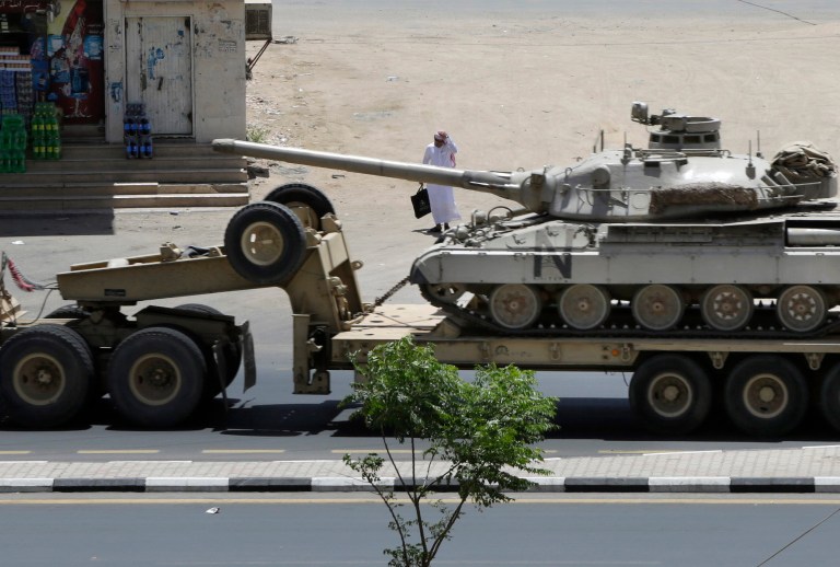 The sale involved M1A2S Saudi Abrams main battle tanks M88A1/A2 armored recovery vehicles. (AP Photo/Hasan Jamali)