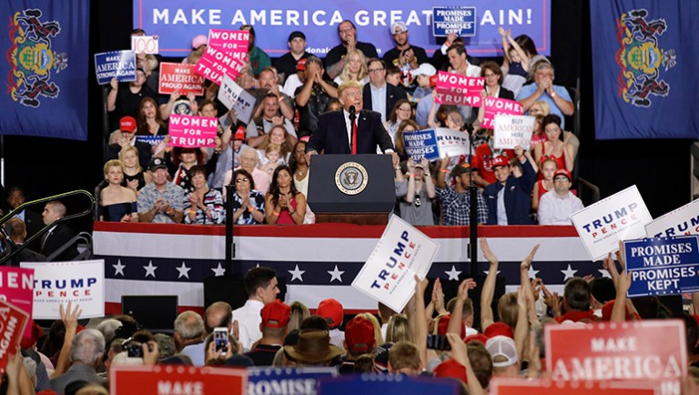 President Trump might not pay the expected price if he fails to build a wall on the southern border, if some of his biggest fans are to be believed. (AP Photo/Patrick Semansky)