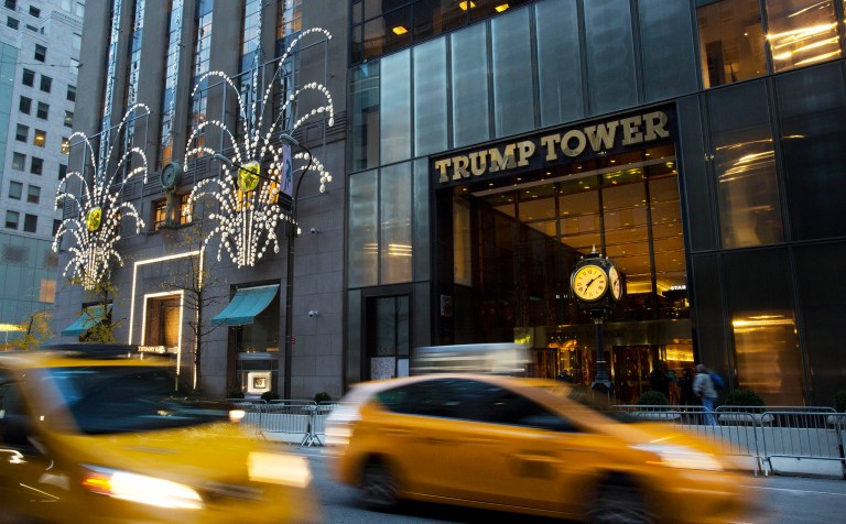 An evacuation has been ordered at Trump Tower — where President-elect Donald Trump lives and works in New York — due to a suspicious package Tuesday, says a New York City Police Department media relations officer. (AP Photo/Mark Lennihan)