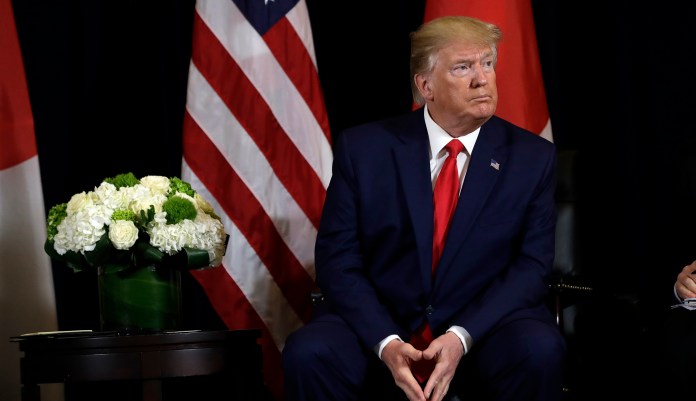President Donald Trump addresses the Economic Club of New York Tuesday, Nov. 12, 2019, in New York.
