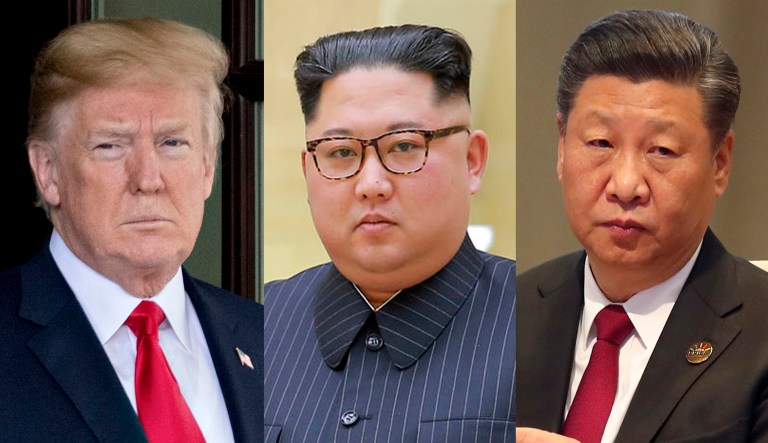 Donald Trump, Kim Jong Un, Xi Jinping.