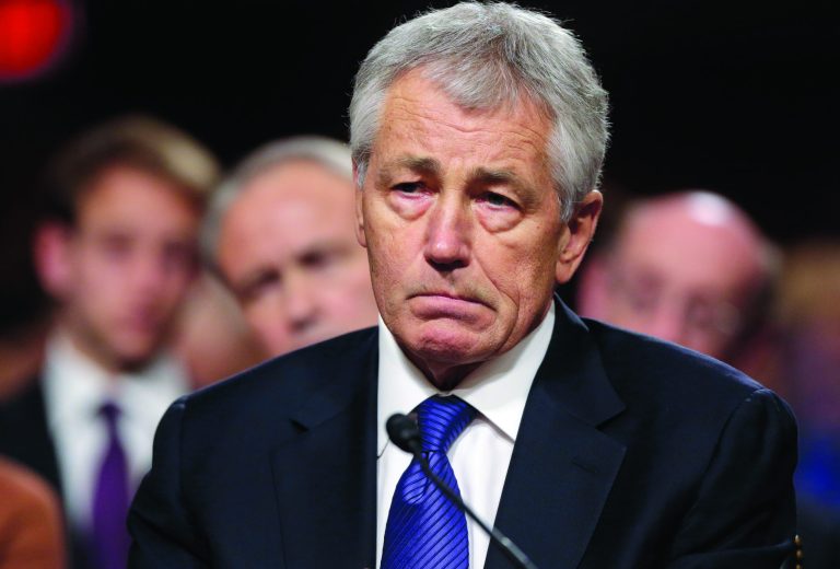 FILE - In this Jan. 31, 2013, file photo, Republican Chuck Hagel, President Obama's choice for Defense Secretary, testifies before the Senate Armed Services Committee during his confirmation hearing on Capitol Hill in Washington. Senate Republicans on Feb. 14, 2013, temporarily blocked a full Senate vote on Hagel's nomination as defense secretary.(AP Photo/J. Scott Applewhite, File)