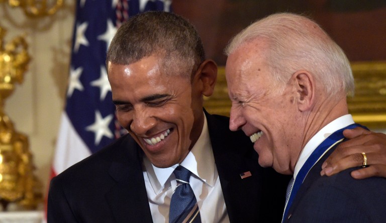 Biden and Obama have been portrayed in many memes mocking their bromance. (AP Photo/Susan Walsh)