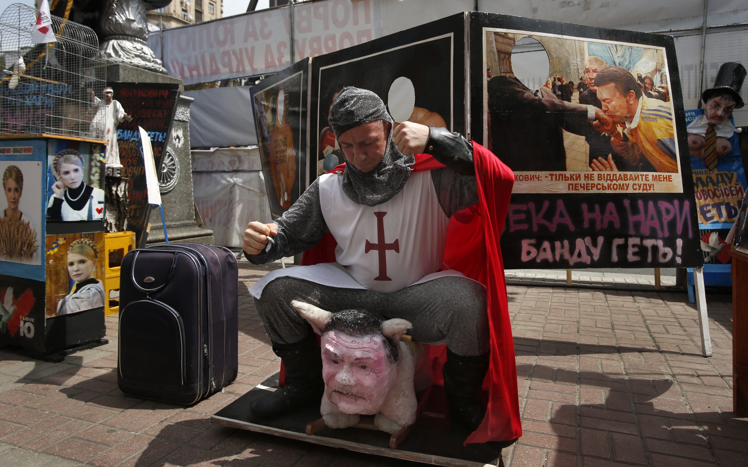 In Kiev, a protest camp outside Euro 2012 fan zone