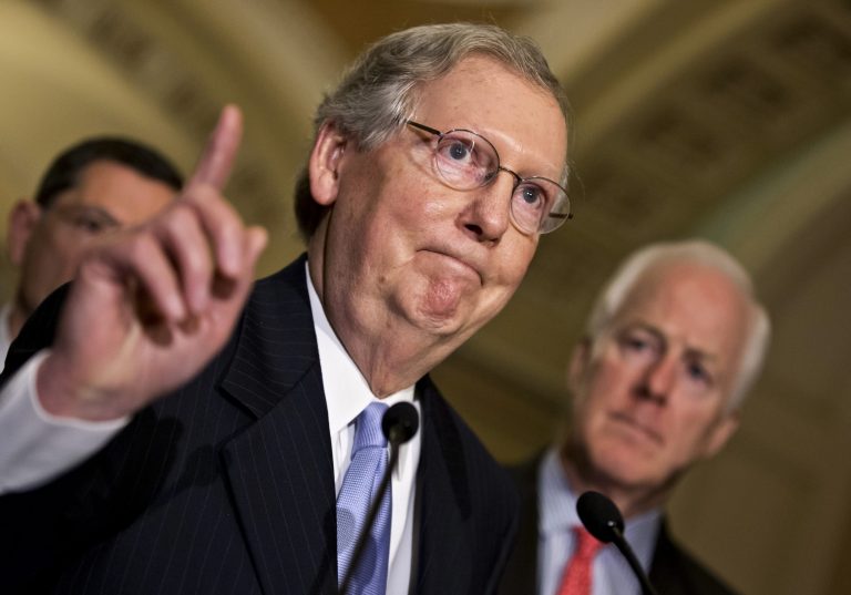 Senate Minority Leader Mitch McConnell said in a floor speech Thursday that Democrats are trying to shut everyone else out of the political process. (AP File)